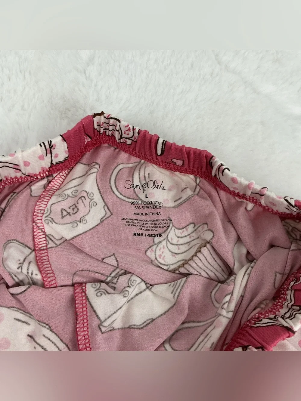 Sam and Olivia Tea Time Pink Polka Dot Sleep Shorts